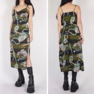 Urban Outfitters Dragon Print Midi Slip Dress Size Small